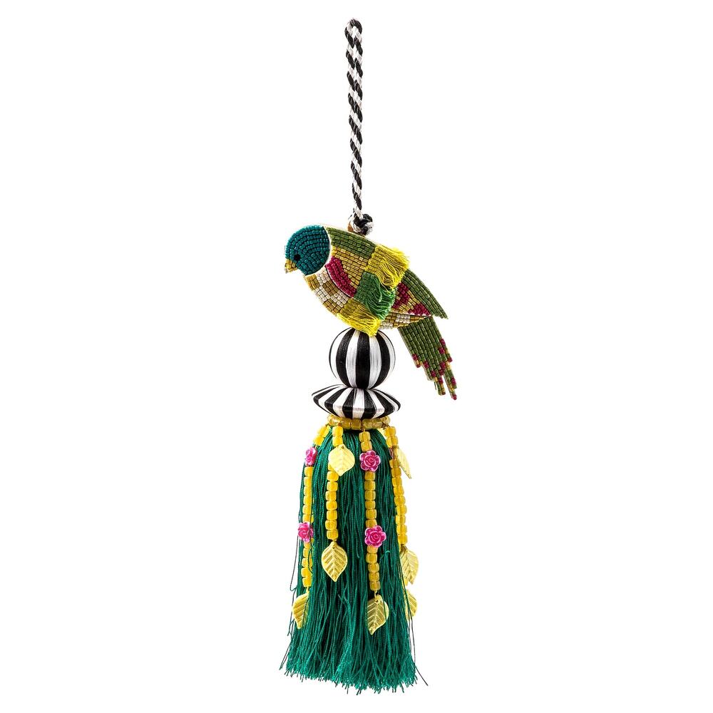 Brand New Mackenzie-Childs Parakeet Beaded Tassel